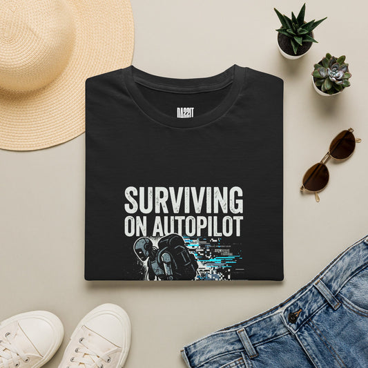 Surviving on Autopilot T-Shirt — Gamer Retro Astronaut Graphic Tee