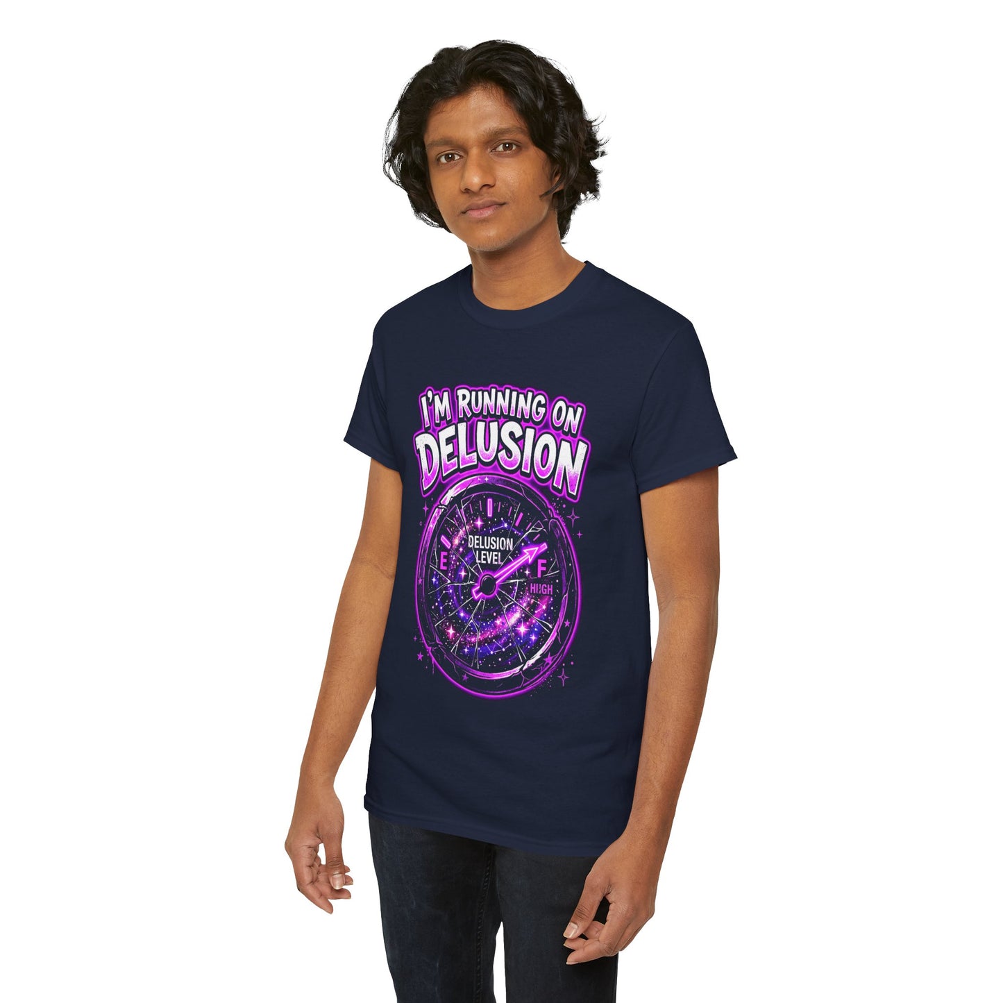 I'm Running on Delusion Tee — Funny Astrology Compass Graphic T‑Shirt