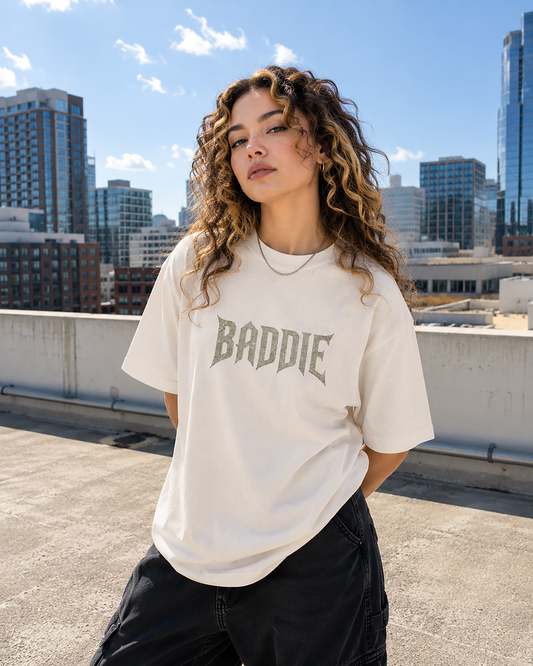 Baddie Boxy Tee — Women's Trendy Graphic Crop T-Shirt