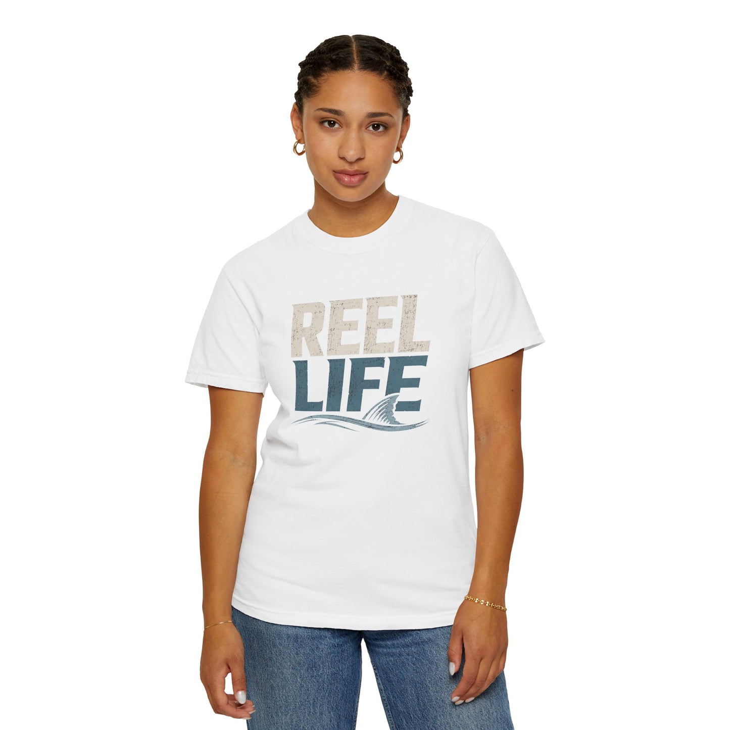 Reel Life Fishing T‑Shirt — Vintage Coastal Angler Tee