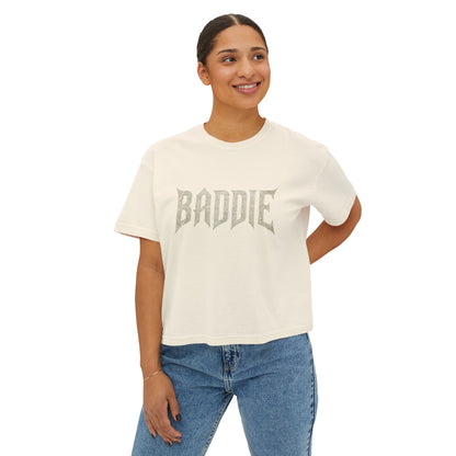 Baddie Boxy Tee — Women's Trendy Graphic Crop T-Shirt