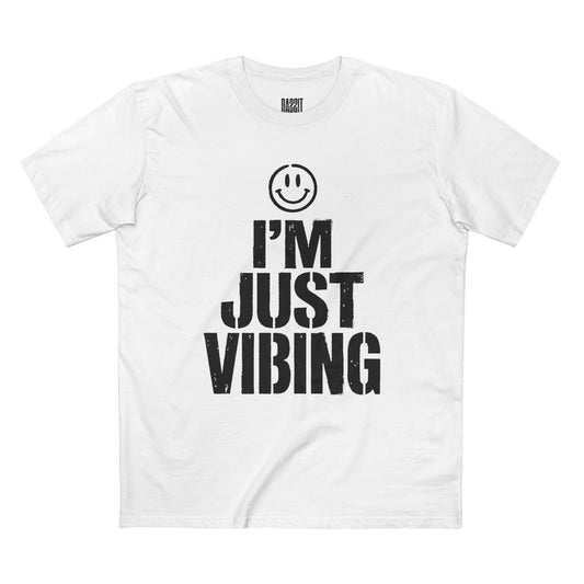 I'm Just Vibing T-Shirt — Retro Smiley Relaxed Tee