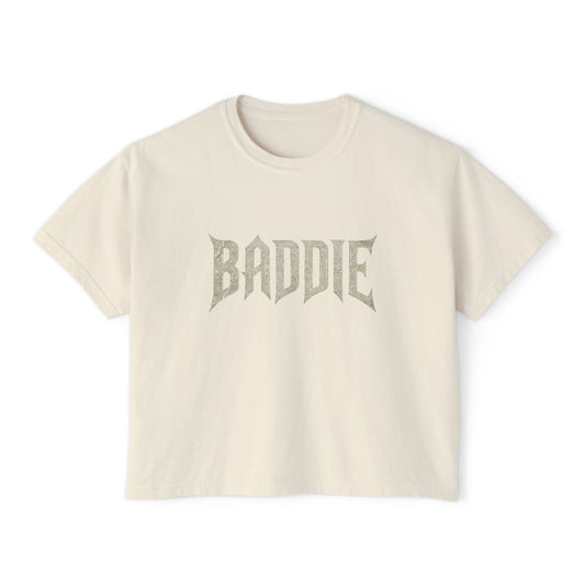 Baddie Boxy Tee — Women's Trendy Graphic Crop T-Shirt