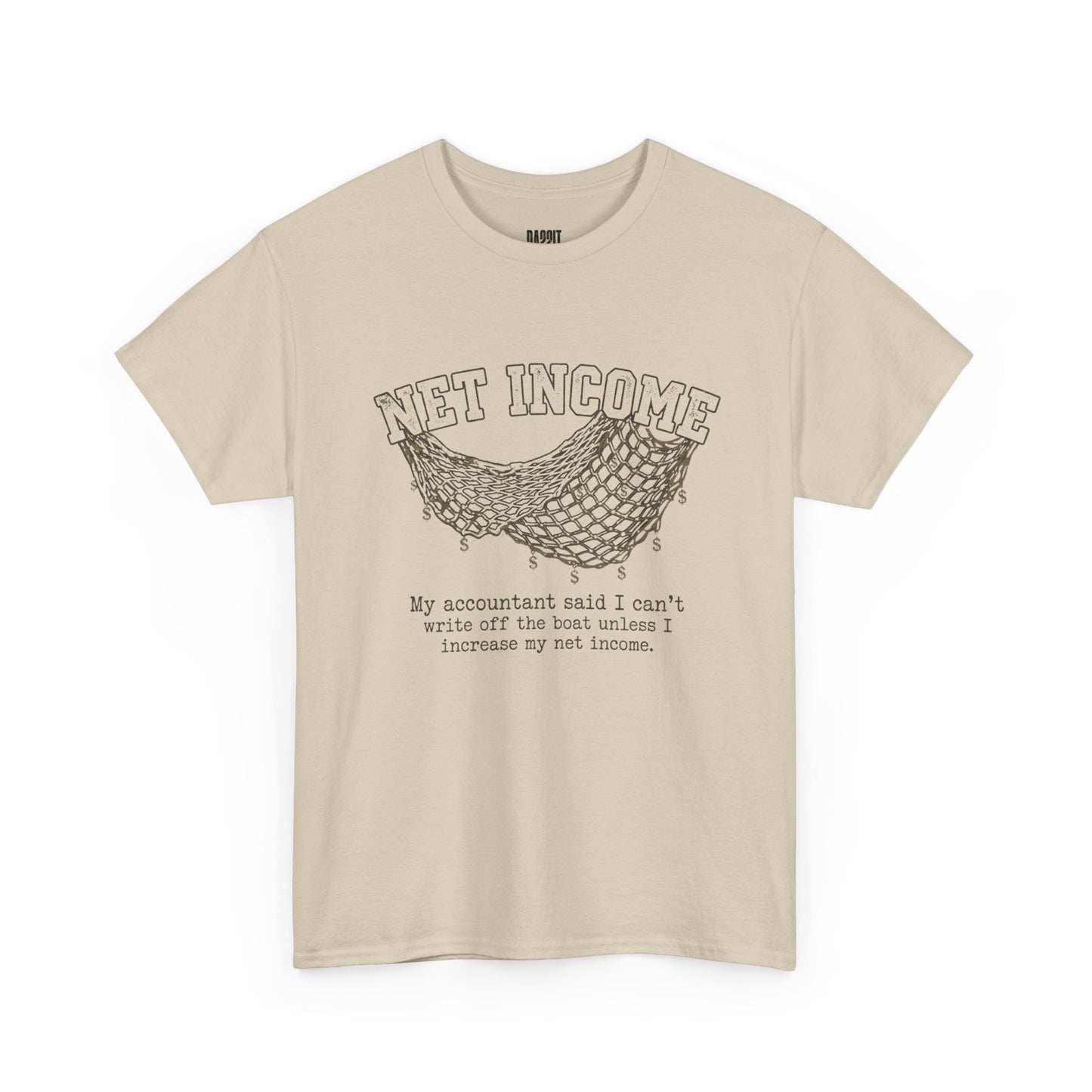 Net Income Hammock Tee — Funny Accountant Tax Shirt ("My accountant said I can't write off the boat unless I increase my net income")