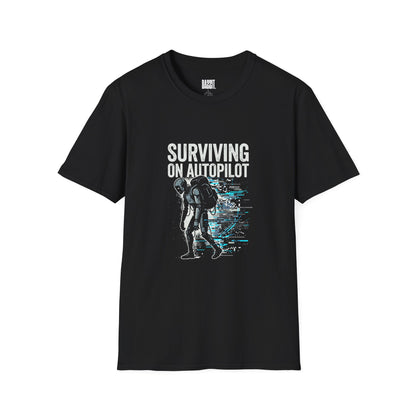 Surviving on Autopilot T-Shirt — Gamer Retro Astronaut Graphic Tee