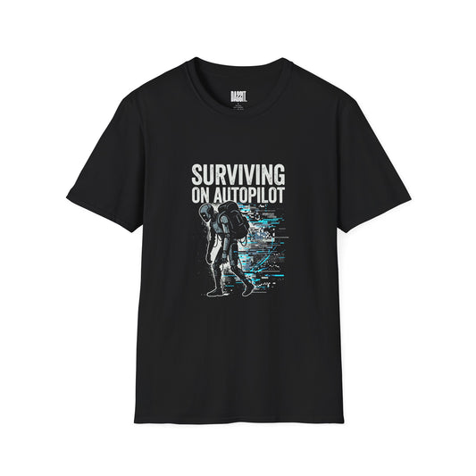 Surviving on Autopilot T-Shirt — Gamer Retro Astronaut Graphic Tee