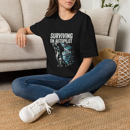 Surviving on Autopilot T-Shirt — Gamer Retro Astronaut Graphic Tee