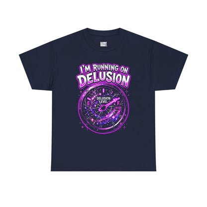 I'm Running on Delusion Tee — Funny Astrology Compass Graphic T‑Shirt