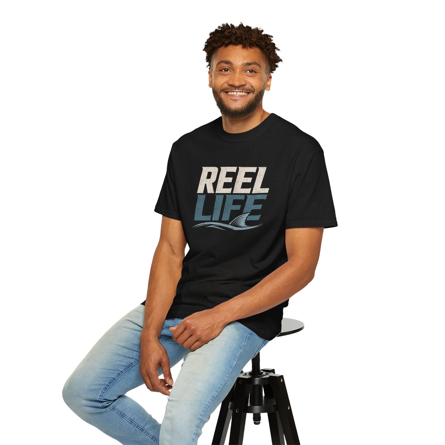 Reel Life Fishing T‑Shirt — Vintage Coastal Angler Tee