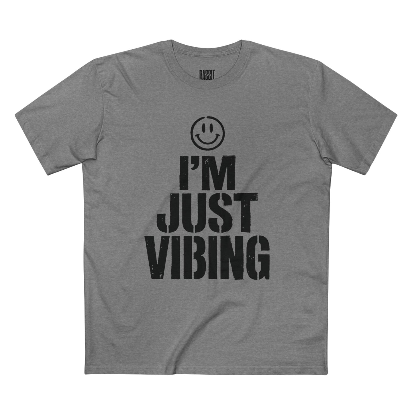 I'm Just Vibing T-Shirt — Retro Smiley Relaxed Tee
