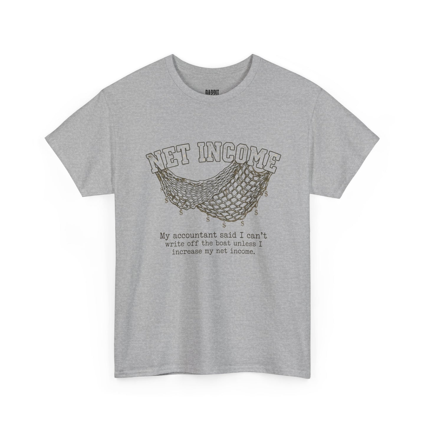 Net Income Hammock Tee — Funny Accountant Tax Shirt ("My accountant said I can't write off the boat unless I increase my net income")