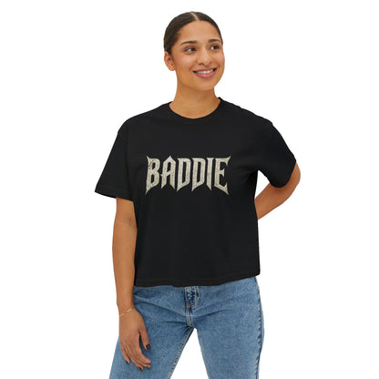Baddie Boxy Tee — Women's Trendy Graphic Crop T-Shirt