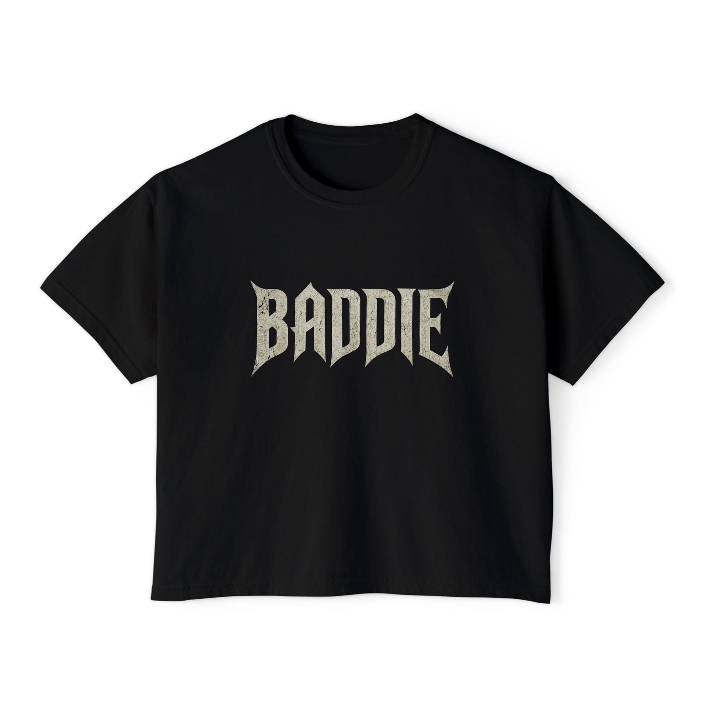 Baddie Boxy Tee — Women's Trendy Graphic Crop T-Shirt