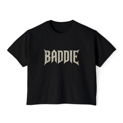 Baddie Boxy Tee — Women's Trendy Graphic Crop T-Shirt