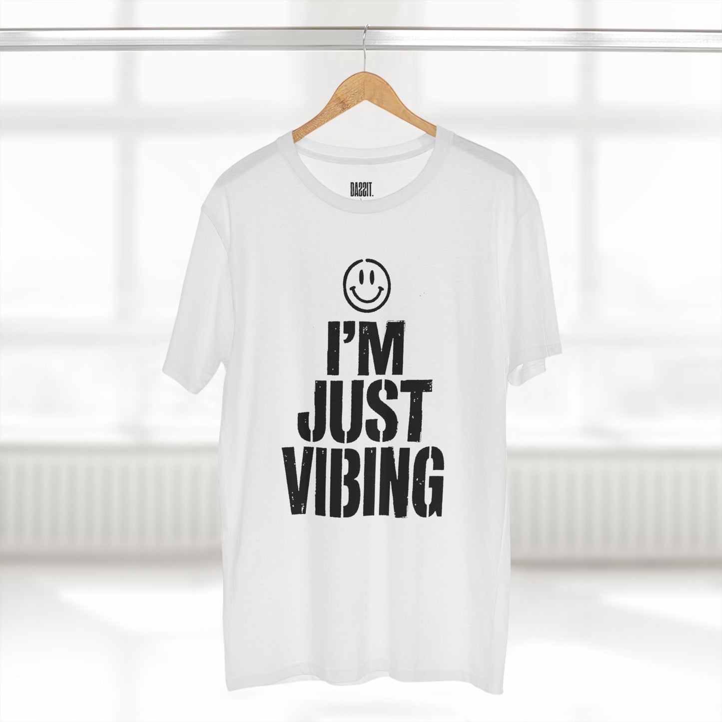 I'm Just Vibing T-Shirt — Retro Smiley Relaxed Tee