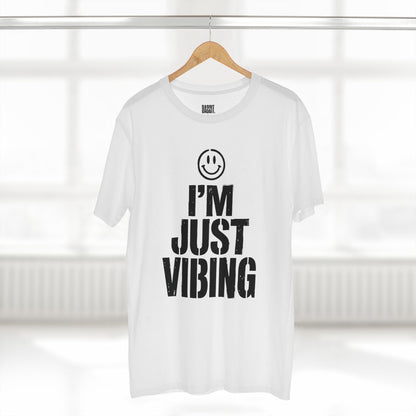 I'm Just Vibing T-Shirt — Retro Smiley Relaxed Tee