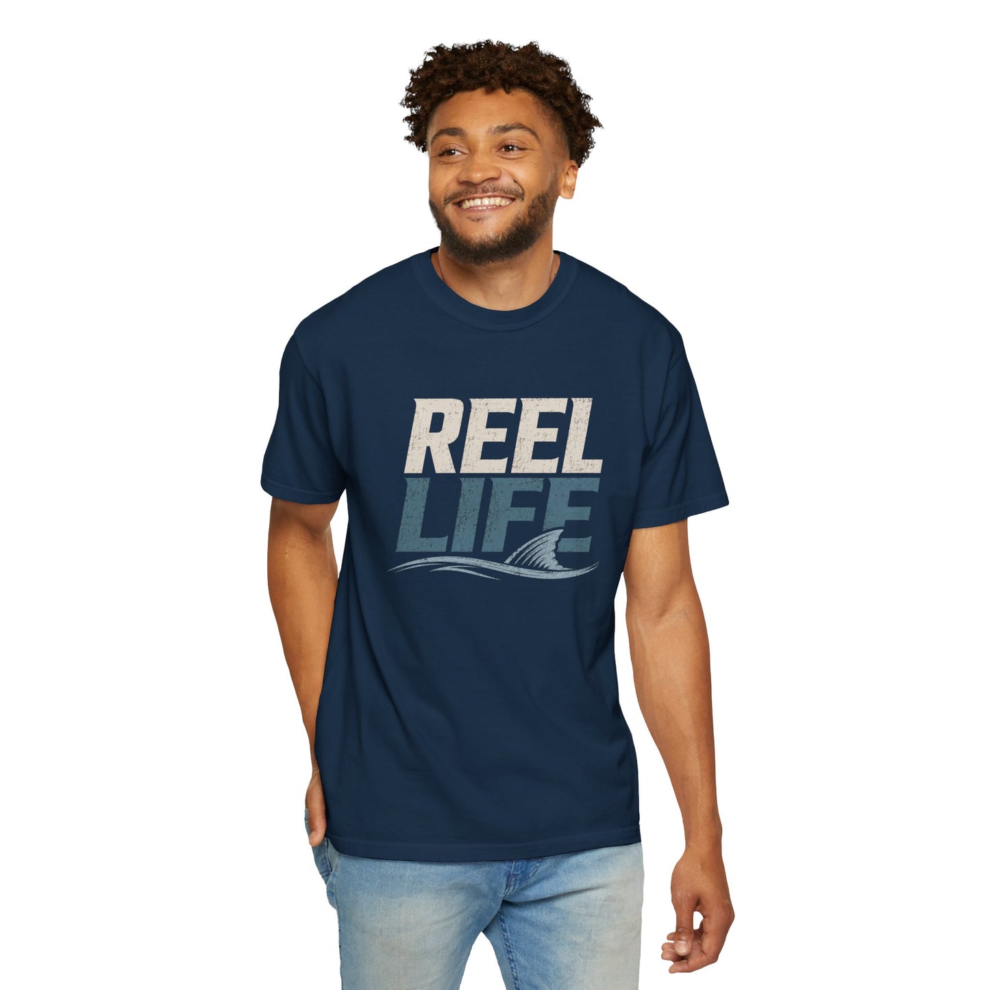 Reel Life Fishing T‑Shirt — Vintage Coastal Angler Tee