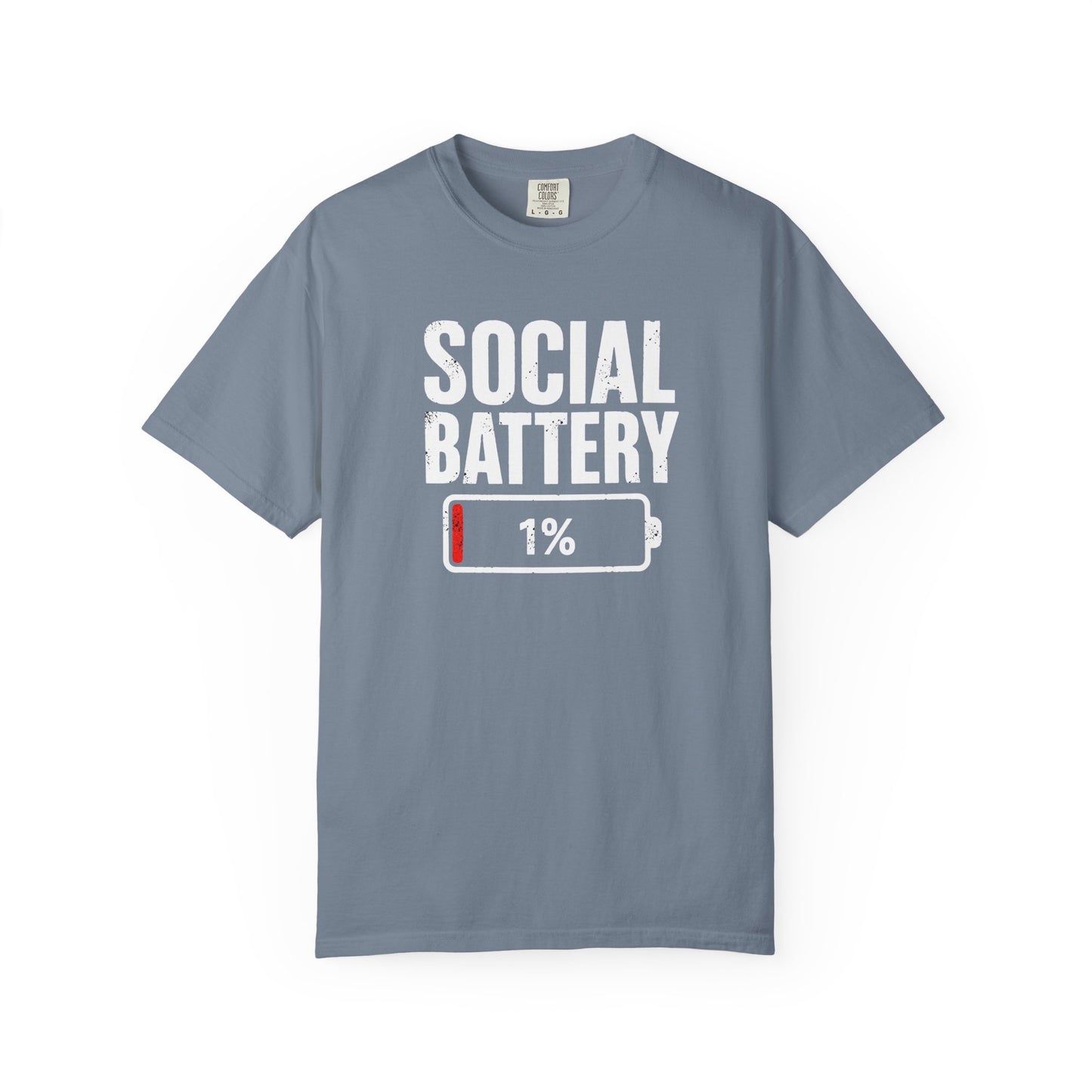 Social Battery 1% T-Shirt — Funny Introvert Graphic Tee