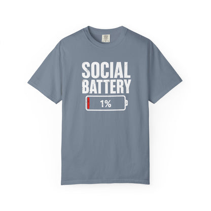 Social Battery 1% T-Shirt — Funny Introvert Graphic Tee