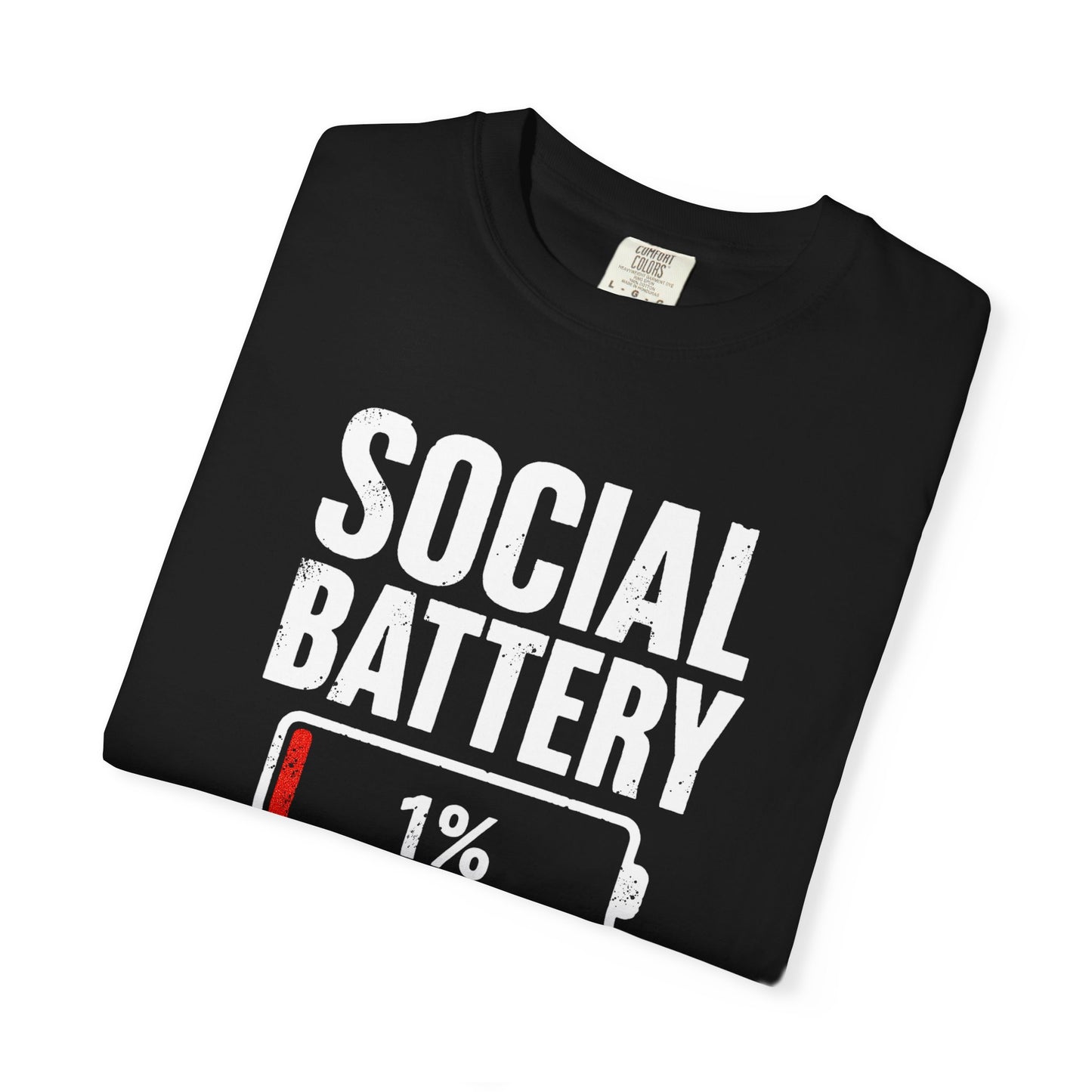 Social Battery 1% T-Shirt — Funny Introvert Graphic Tee