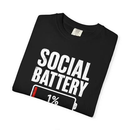 Social Battery 1% T-Shirt — Funny Introvert Graphic Tee