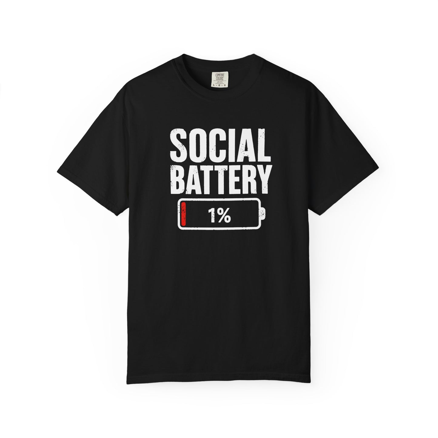 Social Battery 1% T-Shirt — Funny Introvert Graphic Tee