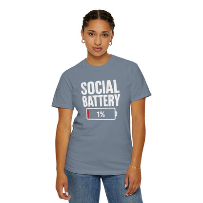 Social Battery 1% T-Shirt — Funny Introvert Graphic Tee